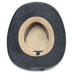 Chapéu Country de Couro Cowboy Rodeio Americano Preto