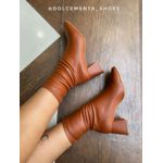 Sockboot caramelo couro eco Lais 