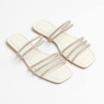 Rasteira Branca/Prata Ste 