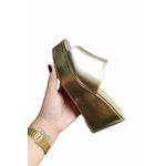 Tamanco Anabela Dourada Ana 