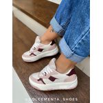 Tênis Flatform Jessica {Branco/Marsala/Rosê} 