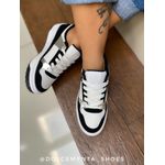 Tênis Flatform Jessica {Branco/Preto/Prata} 