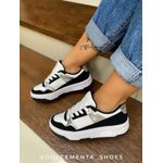 Tênis Flatform Jessica {Branco/Preto/Prata} 