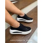 Tênis Flatform Paetê Preto Solado Off White Karina