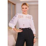 Blusa de crepe com estampa