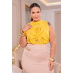 Blusa de crepe com jabour