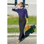 Blusa de Crepe com Babados Horizontais