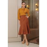 Blusa de Crepe com Aplicações Laterais e Ponteiras Bordadas