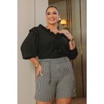 Blusa de Crepe com Gola V