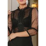 Blusa em tela e tule poá