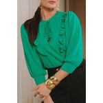 Blusa de Crepe com Jabour Verde – Leveza e Sofisticação