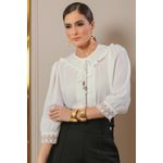Blusa de Crepe com Guipir