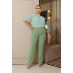 Calça de Malha Crepe com Cós Trabalhado – Pistache