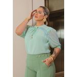 Blusa de Crepe com Guipir