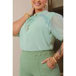 Calça de Malha Crepe com Cós Trabalhado – Pistache