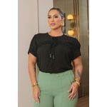 Blusa de Crepe com Guipir