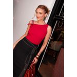 Blusa de Malha Crepe com Alças Assimétricas