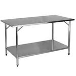 Mesa Inox 150 x 70 CM Prateleira Lisa - Fritomaq 