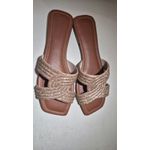 Rasteira Strass Nude