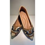 Sapatilha Tecido Bege entrelaçada triplo