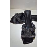 Rasteira strass preta 