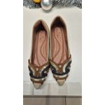 Sapatilha Tecido Bege entrelaçada triplo