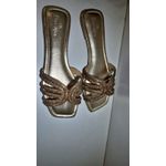 Rasteira Entrelaço Strass nude