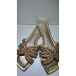 Rasteira Entrelaço Strass nude