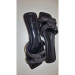 Rasteira strass preta 