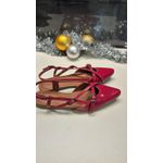 Sapatilha Vermelha fivela dupla aberta