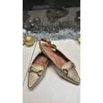 Sapatilha slingback Dourada