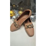 Mocassim pele fivela hexagonal