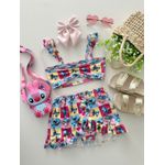 Biquini Com Saida Stitch Xadrez