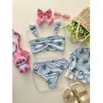 Biquini Com Saida Stitch Azul 