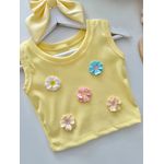 Regata Florzinha Amarelo