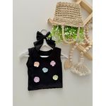 Regata Florzinha Preto