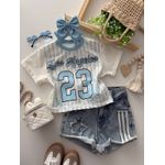T-shirt Cropped Los Angeles Azul