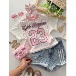T-shirt Cropped Los Angeles Rosa