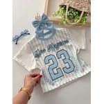 T-shirt Cropped Los Angeles Azul