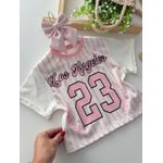 T-shirt Cropped Los Angeles Rosa