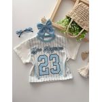 T-shirt Cropped Los Angeles Azul