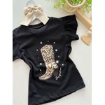 T-shirt Cowgirl Preta