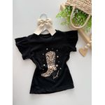 T-shirt Cowgirl Preta
