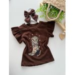 T-shirt Cowgirl Marrom 