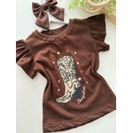 T-shirt Cowgirl Marrom 