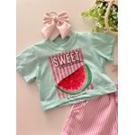 T-shirt Cropped Melancia Verde