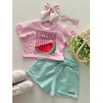 T-shirt Cropped Melancia Rosa