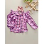 Camisa Xadrez Aline Rosa 