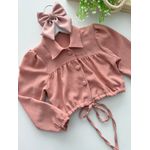 Camisa Cropped Beatriz Rose 