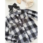 Camisa Xadrez Preta Franja 